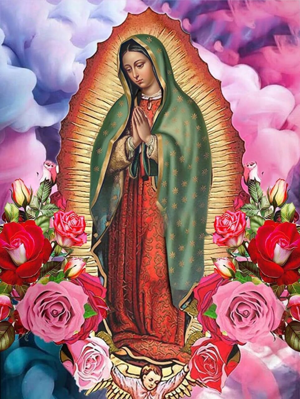 DIY 5D Diamond Painting Kit – Our Lady of Guadalupe Virgin Mary, Full Drill by Numbers, Religious Art for Adults, Home Wall Decor 30x40 cm (11.8x15.8 in)